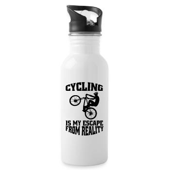 Cycling Cycling Cyclists Cyclists Cycling - Water bottle with straw - white - Right