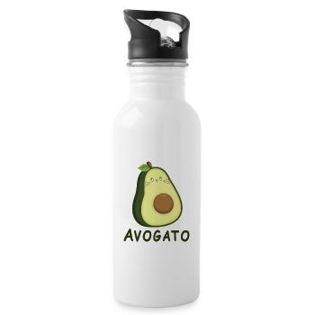 Avogato - Trinkflasche mit integriertem Trinkhalm - Weiß - Rechts