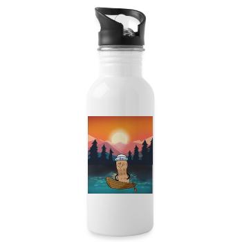 Peanut Leisure Holiday Recreation Nature Boat - Water bottle with straw - white - Right