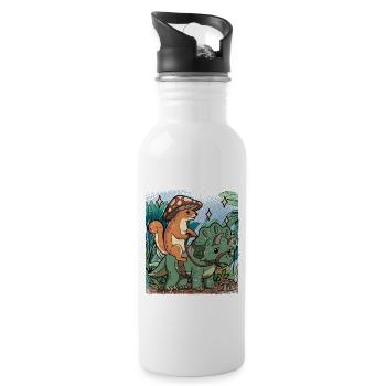 Cottagecore Squirrel - Water bottle with straw - white - Right