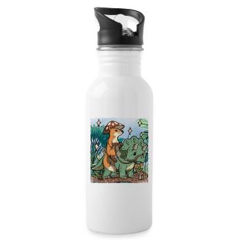 Cottagecore Fox - Water bottle with straw - white - Right