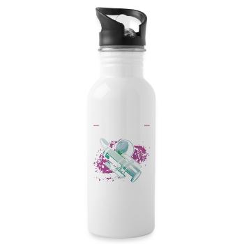 Stargazer Gift Kosmologie Stargazing - Trinkflasche mit integriertem Trinkhalm - Weiß - Rechts