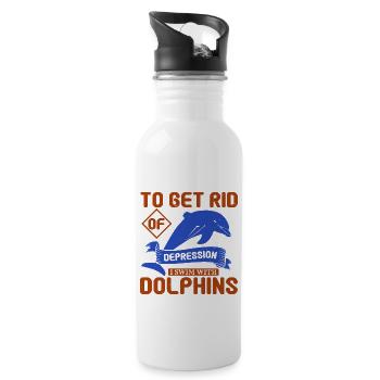 TO GET RID OF DEPRESSION DOLPHINS - Water bottle with straw - white - Right