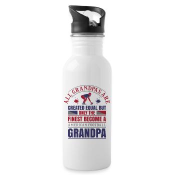 FoundLux New Design, ALL GRANDPAS ARE CREATED EQUA - Trinkflasche mit integriertem Trinkhalm - Weiß - Rechts