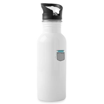 Knitting Wrinkled Pocket Knitting - Water bottle with straw - white - Right