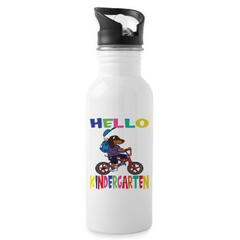 Kindergarten Child Kindergarten Gift - Water bottle with straw - white - Right