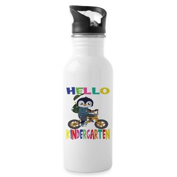 Kindergarten Child Kindergarten Gift - Water bottle with straw - white - Right