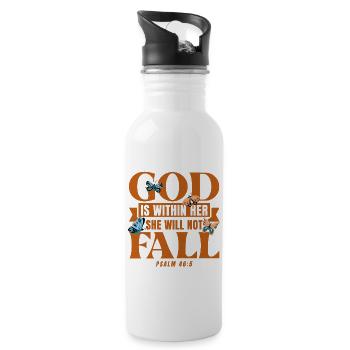 Bible Verse Inspirational Jesus God Gift - Water bottle with straw - white - Right
