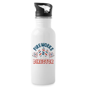 Fireworks Director Technician When I run - Water bottle with straw - white - Right