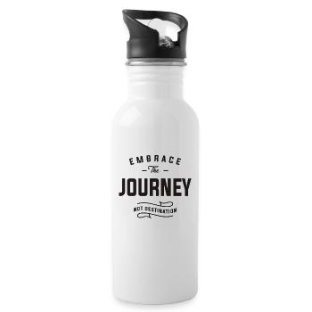 Embrace the journey, not destination - Water bottle with straw - white - Right