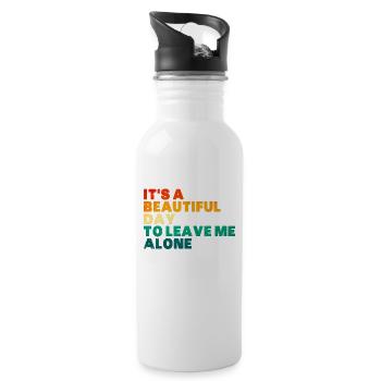 Introvertiert Geschenk Sarkastisch Introvertiert - Trinkflasche mit integriertem Trinkhalm - Weiß - Rechts
