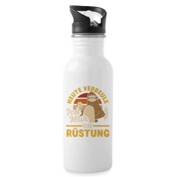 Heute verbeule ich mir die Rüstung Biertrinker & - Trinkflasche mit integriertem Trinkhalm - Weiß - Rechts