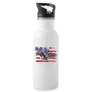 Weißkopfseeadler 4. Juli Patriotische US amerika - Trinkflasche mit integriertem Trinkhalm - Weiß - Rechts