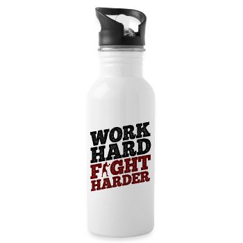 Boxsport Boxing - Trinkflasche mit integriertem Trinkhalm - Weiß - Rechts