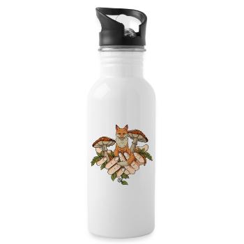 Cottagecore Fox - Water bottle with straw - white - Right