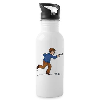 Boules boules boules pour boule pétanque boule - Gourde avec paille intégrée - blanc - Droite