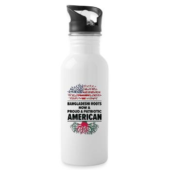 Geboren in Bangladesch Bangladesch Amerikaner USA - Trinkflasche mit integriertem Trinkhalm - Weiß - Rechts
