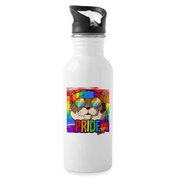Pride LGBTQ Christopher Street Day Kostüm Pride - Trinkflasche mit integriertem Trinkhalm - Weiß - Rechts