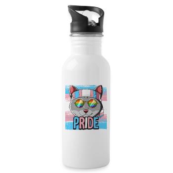 Pride LGBTQ Transgender Flagge Kostüm Pride Month - Trinkflasche mit integriertem Trinkhalm - Weiß - Rechts