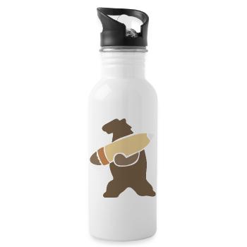 Wojtek der soldatische Bär - Trinkflasche mit integriertem Trinkhalm - Weiß - Rechts