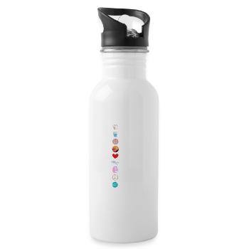 Vegan For Everything Nature Vegetarian Earth Day - Water bottle with straw - white - Right