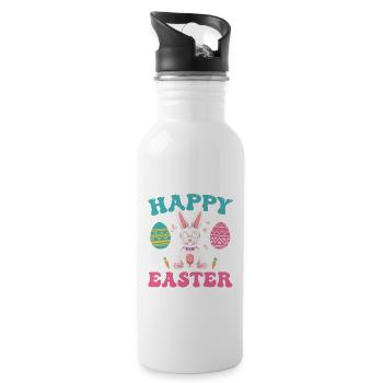 Happy Easter for all Easter fans - Water bottle with straw - white - Right