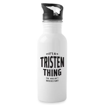 It’s a Tristen Thing - prénom Tristen - Gourde avec paille intégrée - blanc - Droite