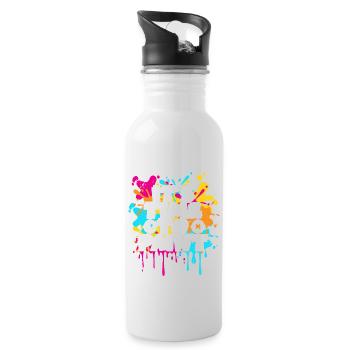 It's time for colorful team athletes paintball - Water bottle with straw - white - Right