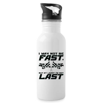 Sprint Car Dirt Track Racing - Trinkflasche mit integriertem Trinkhalm - Weiß - Rechts