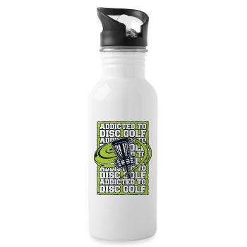 Accro au Disc Golf Disc Golfer Frisbee Golf - Gourde avec paille intégrée - blanc - Droite