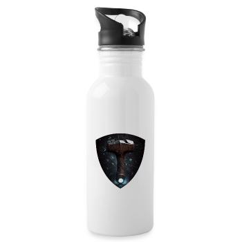 Papa Vathor Va Thor Vatertag Vatertagsgeschenk - Trinkflasche mit integriertem Trinkhalm - Weiß - Rechts