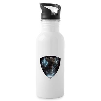 Papa Vathor Va Thor Vatertag Vatertagsgeschenk - Trinkflasche mit integriertem Trinkhalm - Weiß - Rechts