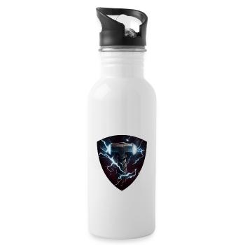 Papa Vathor Va Thor Vatertag Vatertagsgeschenk - Trinkflasche mit integriertem Trinkhalm - Weiß - Rechts