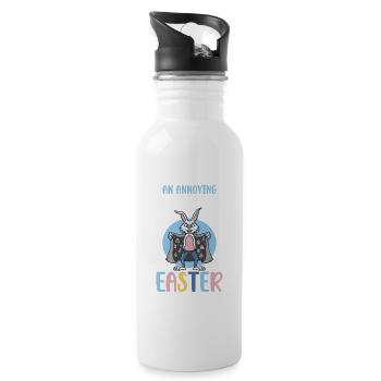 Ein Lästiges Kaninchen Ostern Ist Für Jesus - Trinkflasche mit integriertem Trinkhalm - Weiß - Rechts