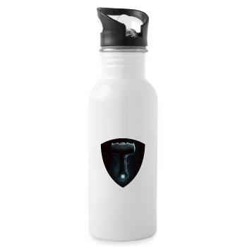 Papa Vathor Va Thor Vatertag Vatertagsgeschenk - Trinkflasche mit integriertem Trinkhalm - Weiß - Rechts