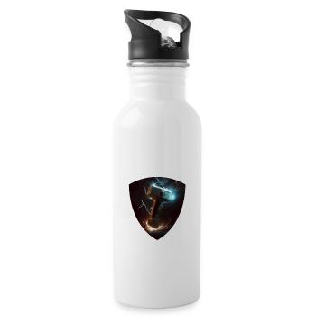 Papa Vathor Va Thor Vatertag Vatertagsgeschenk - Trinkflasche mit integriertem Trinkhalm - Weiß - Rechts