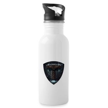 Papa Vathor Va Thor Vatertag Vatertagsgeschenk - Trinkflasche mit integriertem Trinkhalm - Weiß - Rechts