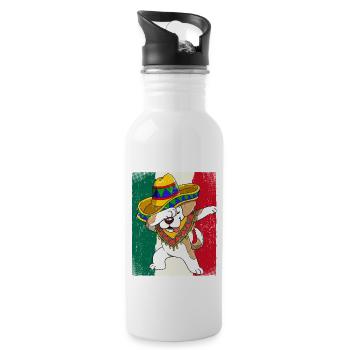 Dabbing Mexican Hund Cinco De Mayo - Trinkflasche mit integriertem Trinkhalm - Weiß - Rechts