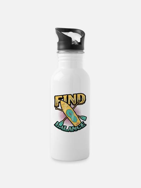 Balance Finden - Trinkflasche mit integriertem Trinkhalm - Weiß