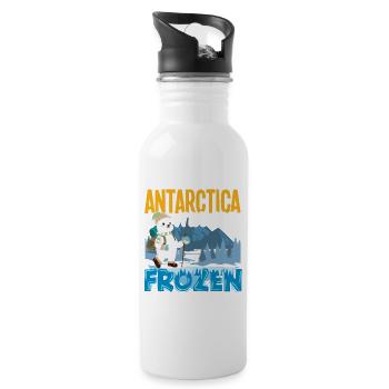 Antarctica a world of frozen enchantment - Trinkflasche mit integriertem Trinkhalm - Weiß - Rechts