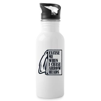 Excuse Me When I Chase Arrowheads Jagdspitzen - Trinkflasche mit integriertem Trinkhalm - Weiß - Rechts