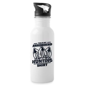 This Is My Arrowhead Hunting Clothing Pfeilspitzen - Trinkflasche mit integriertem Trinkhalm - Weiß - Rechts