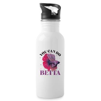 Haltung Von Betta-fischen - Trinkflasche mit integriertem Trinkhalm - Weiß - Rechts