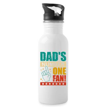Dad's Number One Fan Daddy's Kid Stolz Auf Den - Trinkflasche mit integriertem Trinkhalm - Weiß - Rechts