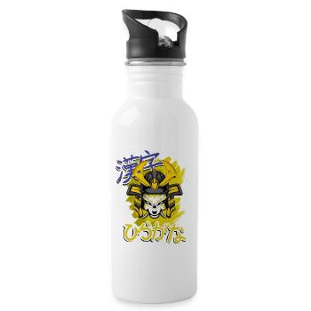 Kitsun Vaporwave Japanische Kami Vaporwave Kitsune - Trinkflasche mit integriertem Trinkhalm - Weiß - Rechts