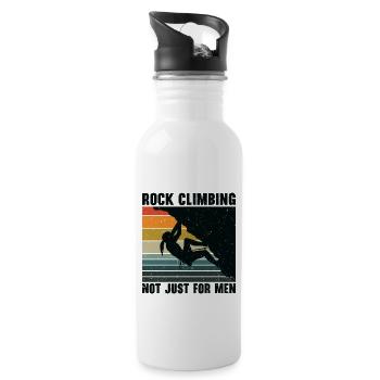 International Women's Day Mountain Retro Rock - Water bottle with straw - white - Right