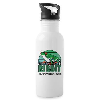Red Eyed Tree Frog Cute Rainforest Amphibian - Water bottle with straw - white - Right