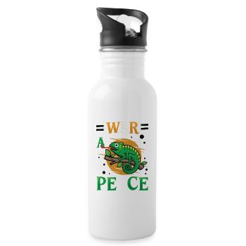 Peace Cameleon, mouvement pour la paix - Gourde avec paille intégrée - blanc - Droite