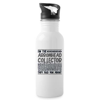 I'm The Arrowhead Collector Jagdspitzen - Trinkflasche mit integriertem Trinkhalm - Weiß - Rechts