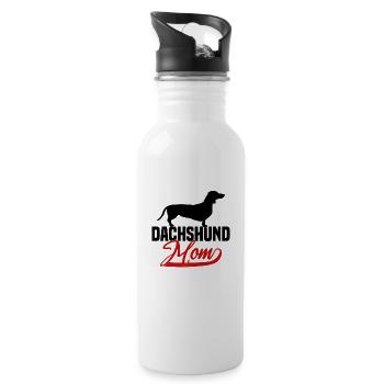 Dachshund Mom - Trinkflasche mit integriertem Trinkhalm - Weiß - Rechts